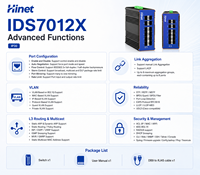 Switch Ethernet Industrial Gestionado L3 de 12 Puertos 10G SFP+ para Riel DIN, Entrada CC: 12V-57V, IP30, Amplio Rango de Temperatura para Automatización Ferroviaria