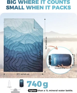 Couverture matelassée <span class=keywords><strong>ultra</strong></span>-légère imprimée numériquement, alternative au duvet, motif personnalisé, pliable, pour le camping et la randonnée en extérieur - Product Image 3