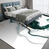 YOUZHI Home Modern Abstract Camping Travel Polyester Rug Anti-Skid TPR Backing Cushioned Low Pile Machine Made Printing Pet