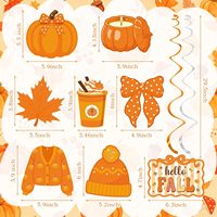 Décorations suspendues en spirale 'Bonjour l'Automne', décorations de fête d'automne avec nœuds et citrouilles, citrouille feuille d'érable pour Thanksgiving, pour la maison et le bureau en automne