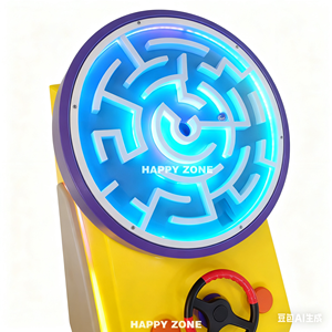 Happy Zone - Juego <span class=keywords><strong>de</strong></span> <span class=keywords><strong>Laberinto</strong></span> <span class=keywords><strong>de</strong></span> Bolas <span class=keywords><strong>de</strong></span> Madera con Luces LED <span class=keywords><strong>de</strong></span> Colores Personalizables, Máquina <span class=keywords><strong>de</strong></span> Juegos Interactiva para Interiores, Entretenimiento Familiar - Product Image 5