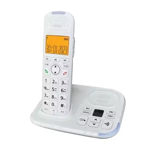 D1015 mesin penjawab TAM, dapat dipanjangkan telepon nirkabel dengan Amplifier, gratis interkom, 2 handset