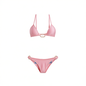 Ensemble bikini HDJ 2 pièces, maillot de bain halter et string, grande taille, couleur unie, vêtements de plage pour femmes SQ67729 - Product Image 3