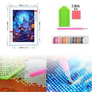 Cooleve hiện đại cổ điển Mỹ phong cảnh động vật chân dung 5D tự làm kim cương nghệ thuật khảm <span class=keywords><strong>Kit</strong></span> nhà trẻ em tường trang trí in hoa - Product Image 5