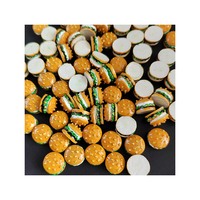 Mini Cabochon Hamburger en résine, 1 pièce, décorations, embellissements artisanaux pour Scrapbooking, accessoires de bricolage