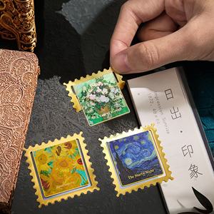 Marque-pages en métal personnalisables, série imprimés rétro, style peinture à l'huile classique, badges et pendentifs créatifs - Product Image 4