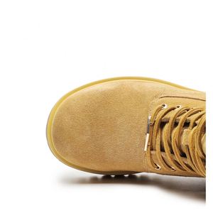 Bottes d'extérieur unisexes de qualité supérieure mi-mollet pour l'automne et l'hiver, bottes de travail élégantes et sécuritaires à lacets, bottes de neige à semelle épaisse - Product Image 6