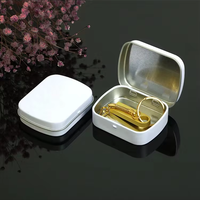 Petite mini boîte de conserve en métal pour aliments boîte en métal à couvercle articulé boîte en métal pour bonbons de qualité alimentaire menthe douce bijoux boîte carrée étanche à l'air