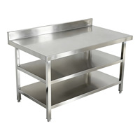 Table de travail de cuisine commerciale en acier inoxydable personnalisable, vente en gros d'usine, plan de travail en acier inoxydable