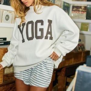 Felpa da <span class=keywords><strong>donna</strong></span> con stampa Logo personalizzata con collo finto reversibile oversize a manica lunga felpa traspirante con scollo Mockneck - Product Image 6