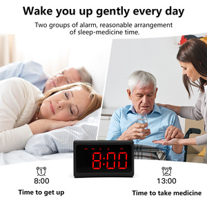 Nhà máy phổ biến OEM lớn LED đồng hồ báo thức HOT <span class=keywords><strong>New</strong></span> kỹ thuật số máy tính để bàn đồng hồ với BT ven biển thiết kế có thể sạc lại Big LED hiển thị - Product Image 4