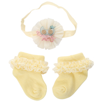Ensemble de bandeaux et de chaussettes pour nouveau-né avec jolies manchettes en dentelle, cadeau pour bébé