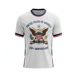 USA Soccer Fan Jersey <b>White</b> 250th Anniversary Edition Adult Comfortable <b>Football</b> Shirt - Product Image 2