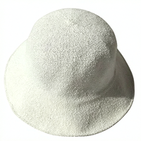 Chapeau Bob Femme en Coton et Lin, Tricoté en Fil Doux, Uni, Pliable, Respirant, avec Bandeau Anti-Transpiration Ajustable, Style Pêcheur