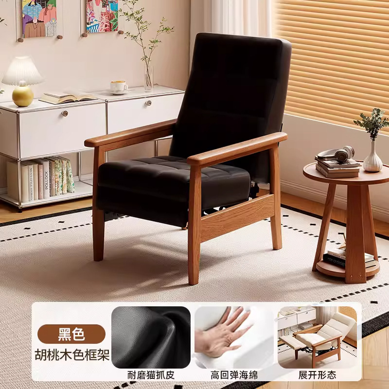 [Walnut Green Stand] Durable Cat Scratch Leather Black