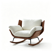 Fauteuil à bascule Tenghang en velours, style italien minimaliste, pour salon, design de créateur