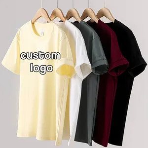 Hombres puro algodón liso camiseta en blanco al por mayor logotipo personalizado camisetas al por mayor