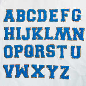 A-Z ferro su lettere ciniglia lettera borse da te abbigliamento Glitter asciugamano alfabeto lettere ferro su ciniglia <span class=keywords><strong>Patch</strong></span> per uomo donna - Product Image 5