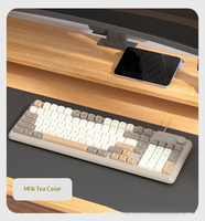 Clavier de jeu à membrane filaire rétroéclairé par LED Shi Ba Du, 104 touches, design bicolore, bouton rotatif personnalisable, clavier de bureau ergonomique