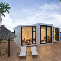 Maison mobile extensible de 20 pieds et 40 pieds, structure en acier léger, conteneur habitable, 2 chambres, imperméable, construction rapide pour station balnéaire