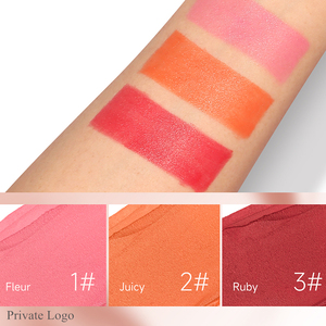 Stick de blush crémeux de luxe Fleur Juicy 3 couleurs avec logo personnalisé, maquillage en stick pour les lèvres <span class=keywords><strong>et</strong></span> les joues, teintes bordeaux, rose <span class=keywords><strong>et</strong></span> rubis - Product Image 6