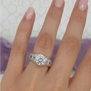 Bague de fiançailles semi-montée classique pour femme en or blanc 18 carats avec diamant véritable taille brillant, qualité supérieure, fabrication OEM chinoise fiable - Product Image 4