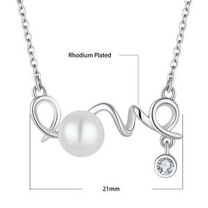 Wholesale Custom Trendy Women Rhodium Plated 925 Sterling Silver Real Dainty <strong>Pearl</strong> <strong>Necklace</strong> - Product Image 6