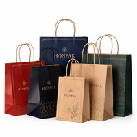 Bolsa de Regalo de Papel Negro de Lujo Personalizada con Asa de Cuerda, Logotipo en Lámina Dorada, Empaque Premium para Joyería y Moda, Marca HONPAK