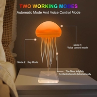 Dynamique Rechargeable Méduse LED Veilleuse Colorée Commande Vocale Flottant Décoration Lampe de Table pour la Relaxation