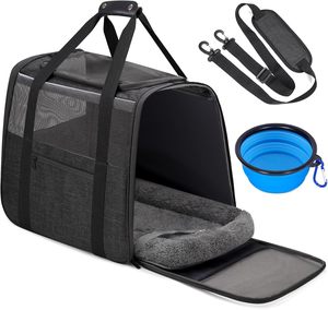 Luxury <b>PET</b> Soft-Sided Portable Dog Travel Bags-Airline Approved Eco-Friendly Nylon Zipper Folding <b>Backpack</b> 10kg Capacity - Product Image 1