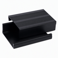 Boîtier de commande en aluminium extrudé 6063 sur mesure, 110*76*46mm, anodisé noir, IP54, pour amplificateur de puissance, émetteur radio FM, boîtier de carte de circuit imprimé