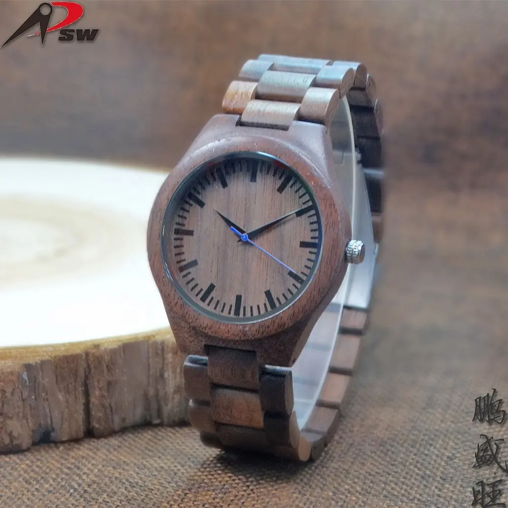 Montre en bois pour hommes et femmes, bracelet personnalisé en noyer noir, nouvelle collection