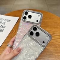 Coque de téléphone de luxe à motif coquille de diamant pour iPhone 18 17 Air 11 12 13 15 14 16 Plus Pro Max, protection scintillante Bling Bling