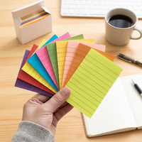 Bloc-notes adhésifs magnétiques personnalisables DX 10 couleurs fluorescentes, avec lignes, en gros, disponible en boîte