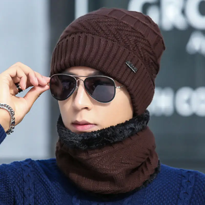 Conjunto de <span class=keywords><strong>Gorro</strong></span> y <span class=keywords><strong>Bufanda</strong></span> de Lana Gruesa y Suave para Esquí, Gorros de Invierno Cálidos para <span class=keywords><strong>Hombre</strong></span> con Calentador de Cuello, <span class=keywords><strong>Gorro</strong></span> de Punto para <span class=keywords><strong>Hombre</strong></span> y Mujer - Product Image 5