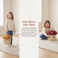 Panier de rangement en rotin en forme de gland pour jouets d'enfants, style Instagram, à poser au sol