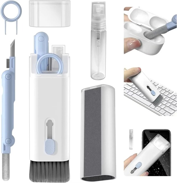 7-in-1 Keyboard Earphone Cleaning Kit with Keycap Puller Brush Pen for Electronic Devices