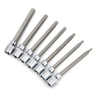 7 pièces 3/8in carré clé hexagonale jeu de douilles en acier au chrome vanadium Extra Long pour la maison voiture utilisant