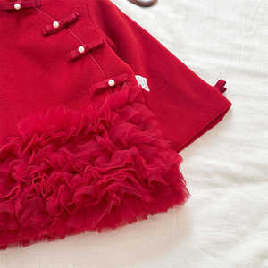 Tongxingyuan Girls Tang Style Winter Dress Red Traditional Chinese Princess Dress For Baby Girl New Year Celebration - Product Image 4