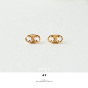 14K <b>Gold</b>-plated Stainless Steel Hollow Pig <b>Nose</b> <b>Stud</b> Earrings for Women-Trendy Party Jewelry - Product Image 1