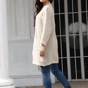 Cardigan Lungo in Maglia Tinta Unita Stile Coreano Nuovo <span class=keywords><strong>Autunno</strong></span> <span class=keywords><strong>Inverno</strong></span> per Donne Europee e Americane - Product Image 2