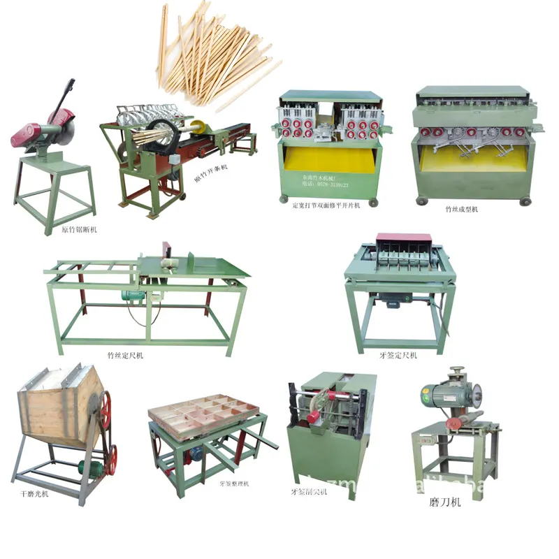 China bamboo toothpicks processing machine Bamboo dissection machine Bamboo toothpick making machine line equipment