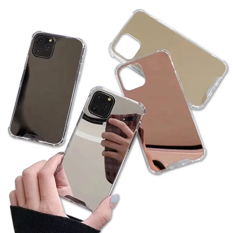 Fashion Makeup Transparent Shockproof Plating Cover For iPhone Mirror Phone Case