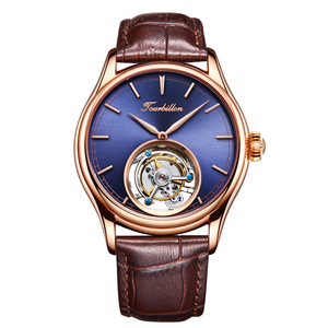 Envío Directo de Reloj Mecánico Hangzhou Original con Correa de Cuero y Tourbillon Real, Resistente al Agua 5BAR, para Hombre - Product Image 2