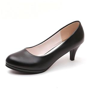 <span class=keywords><strong>Zapatos</strong></span> <span class=keywords><strong>de</strong></span> Trabajo <span class=keywords><strong>de</strong></span> Piel Suave para Mujer, Sin Cordones, Tacones Altos Finos, Antideslizantes, Impermeables, Diseño Ligero para Azafatas, para Vestir Formal - Product Image 2
