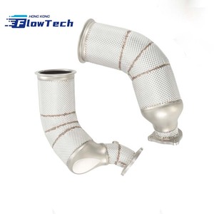 ท่อลง FlowTech SS304 High Flow 200 Cell พร้อมแผ่นกันความร้อนสำหรับ Audi RS4 RS5 2.9T – เชื่อมแบบ TIG ติดตั้งได้โดยตรง - Product Image 3