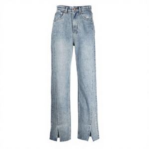 Jeans de Mezclilla Casuales de Cintura Alta y Largo hasta el Tobillo para Mujer, de Pierna Recta, Ecológicos, Transpirables, Cómodos y de Alta Calidad, Fabricante OEM - Product Image 1