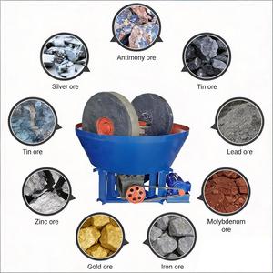 大処理能力三ローラーホイール金抽出装置新型湿式パンミル機 - Product Image 6