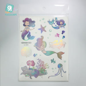 Le abitudini Della <span class=keywords><strong>Sirena</strong></span> Del Partito Forniture Tatuaggi Per I Bambini Delle Ragazze Di Compleanno Favori di Partito Glitter Metallic Laser Olografica Tatuaggi Temporanei - Product Image 6