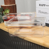 Boîte à tiramisu transparente en gros, emballage pour la pâtisserie, boîte en plastique rectangulaire jetable pour gâteaux et pâtisseries avec couvercle